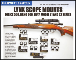 Lynx Scope Mounts by Andy Montgomery (page 111) Issue 89 (click the pic for an enlarged view)