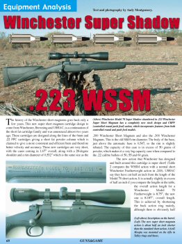 Winchester M70 Super Shadow .223 WSSM - page 68 Issue 43 (click the pic for an enlarged view)