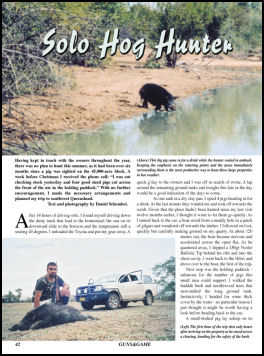 Solo Hog Hunter  - page 42 Issue 55 (click the pic for an enlarged view)