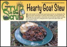 Grub in the Scrub: Hearty Goat Stew (page 50) Issue 87 (click the pic for an enlarged view)