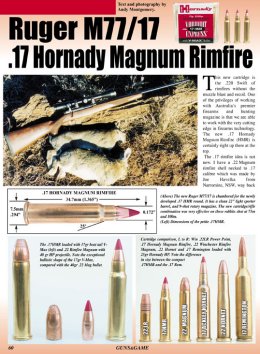 Ruger M77/17: .17 Hornady Magnum Rimfire - page 60 Issue 36 (click the pic for an enlarged view)