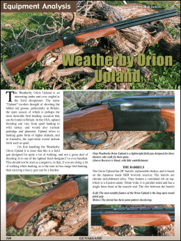 Weatherby Orion Upland - page 100 Issue 48 (click the pic for an enlarged view)