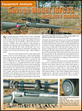 Savage Model 16 FCSS .308  - page 100 Issue 52 (click the pic for an enlarged view)