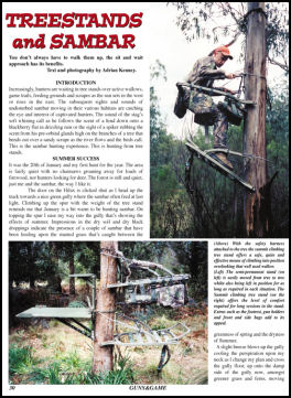 Treestands and Sambar - page 30 Issue 52 (click the pic for an enlarged view)