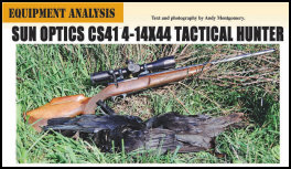 Sun Optics CS41 4-14x44 Tactical Hunter by Andy Montgomery (page 115) Issue 88 (click the pic for an enlarged view)