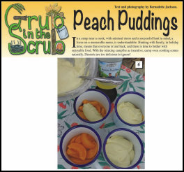 Grub in the Scrub: Peach Puddings (page 42) Issue 88 (click the pic for an enlarged view)