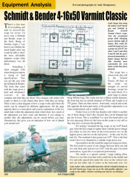 Schmidt & Bender 4-16x50 Varmint Scope - page 102 Issue 45 (click the pic for an enlarged view)
